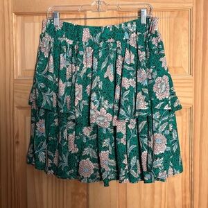 Torrid Mini Tiered Skater Skirt - Georgette Floral Green size 0